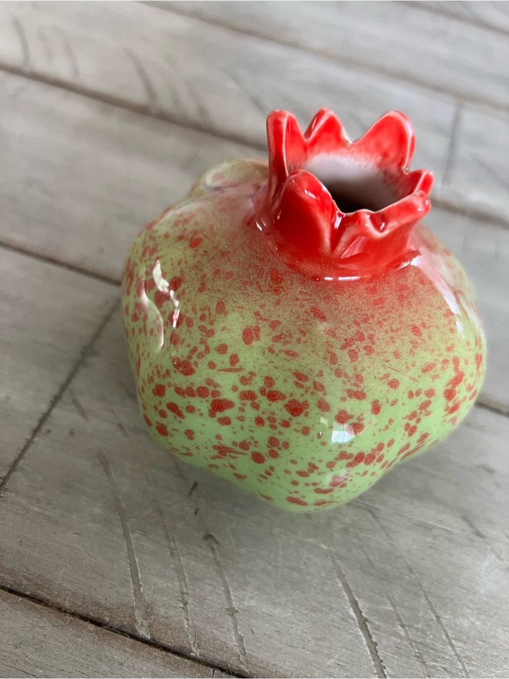Decorative Green and Red Pomegranate Ceramic Accent for home from Armenia